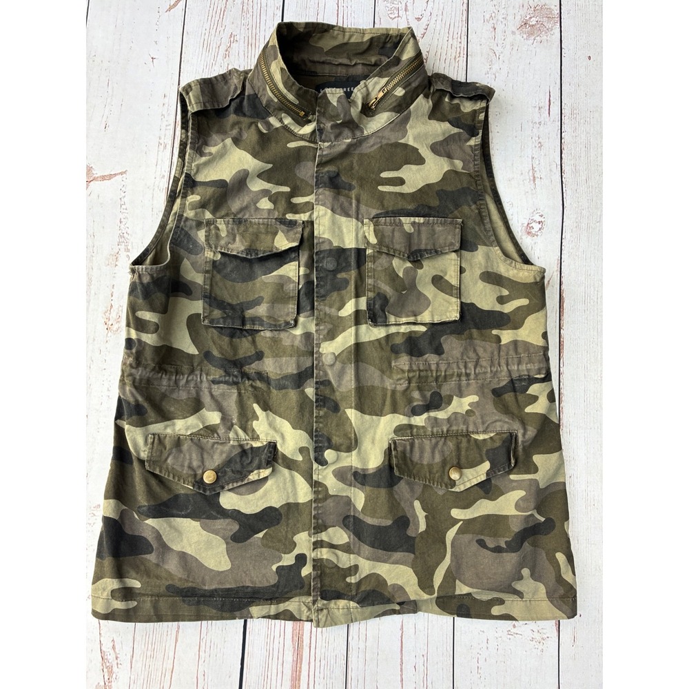 Love Tree Camouflage Utility Vest Green Brown Camo Military Jacket Large 8829VS